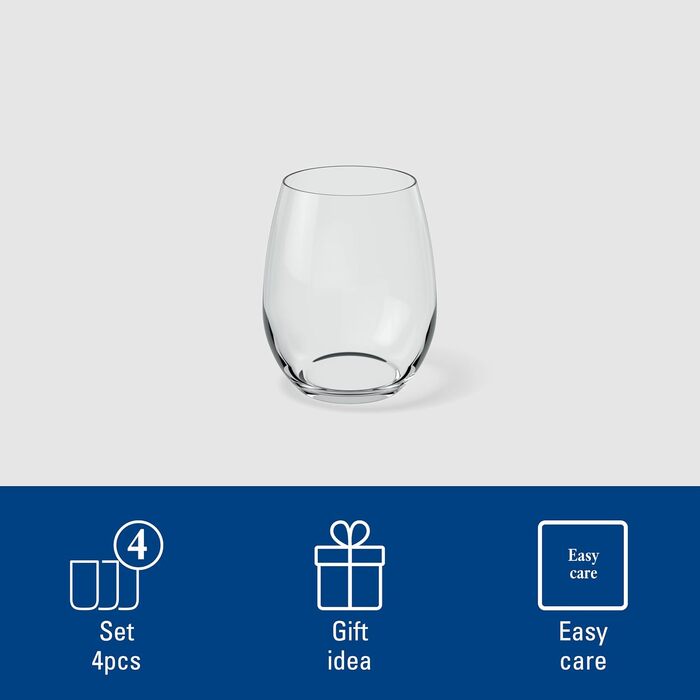 Набір склянок для води Villeroy & Boch Entree, 4 шт по 250 мл, прозоре кришталеве скло