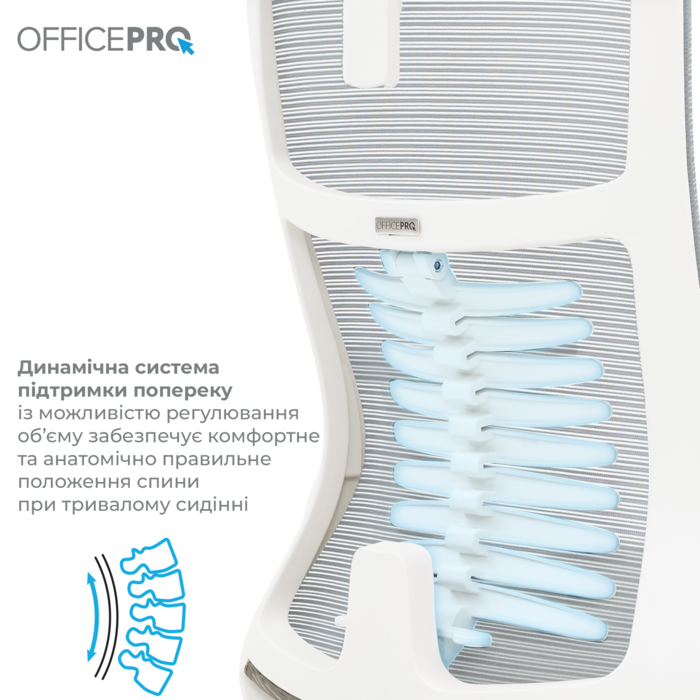 Крісло офісне OfficePro Balance OC620-W-LG-LG