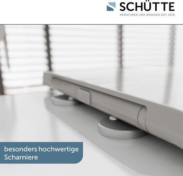 Сидіння для унітаза SCHÜTTE з мікроліфтом (D-подібне), біле, з ударостійкого дуропласту, витримує до 200 кг, з клейкими подушками для монтажу
