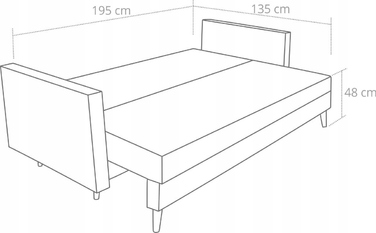 Диван BIRD Meble, 216 x 92 см, оббивка: тканина, бежевий