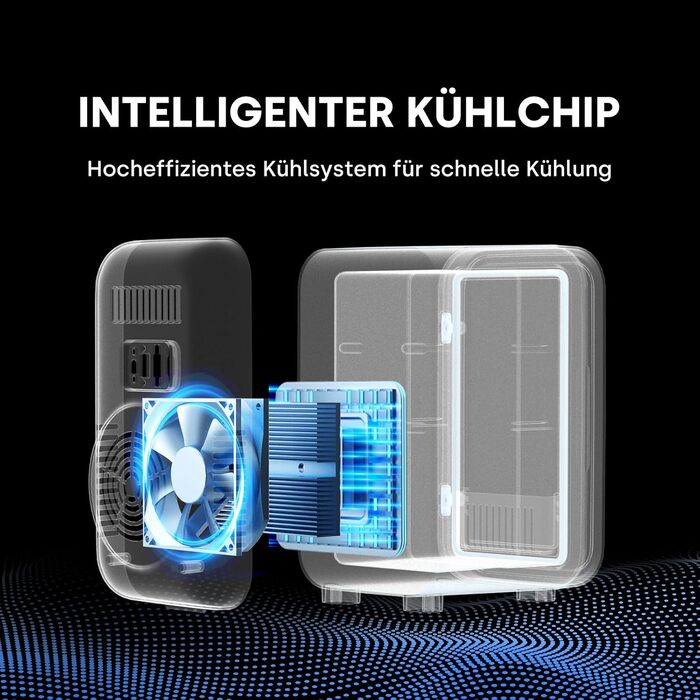 Міні-холодильник Enventor 6л для косметики та напоїв, з LED-підсвіткою, 12V/220V, білий