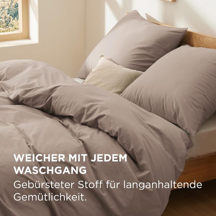 BEDSURE Комплект постільної білизни 135x200, бавовна, 4-х частинний. Комплект постільної білизни з простирадлом та двома наволочками 80x80 см, Oeko-TEX, колір шалфей з застібкою на блискавку (155 x 220 см, хакі)