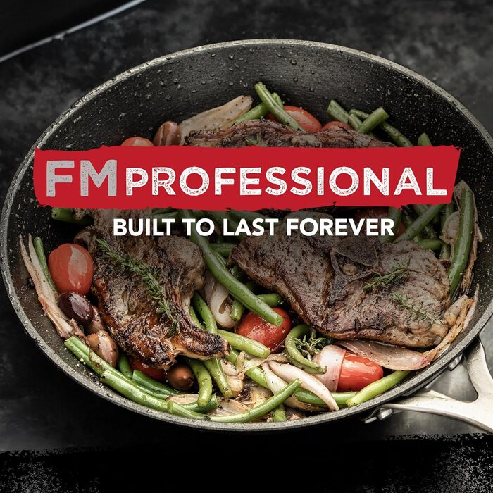 Сковорода FMprofessional Force 28 см з литого чавуну з антипригарним покриттям для всіх типів плит (індукція, газ, електро), 29x49x8,3 см