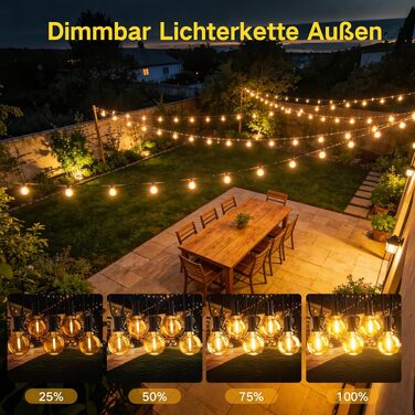 Світлодіодна гірлянда для вулиці 30м, зовнішнє LED-освітлення для саду та тераси