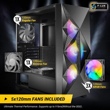 Корпус для ПК Antec DF800 Flux ATX, 2xUSB2.0, 1xUSB3.0, без блока живлення