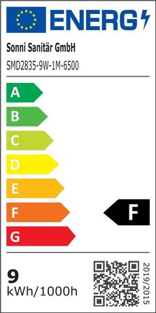 Дзеркало для ванної кімнати SONNI LED з підсвічуванням 80x60 см, прямокутне, біле