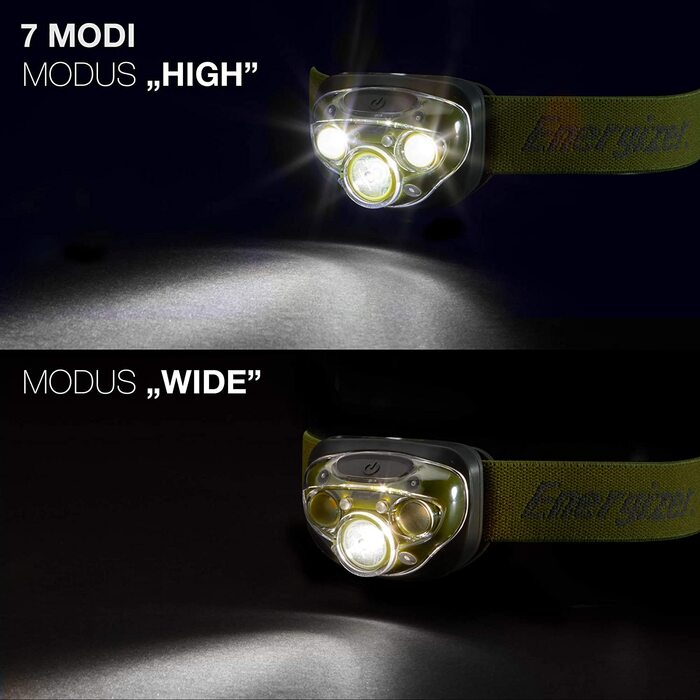 Лобовий ліхтарик Energizer LED, надяскравий, для кемпінгу, туризму та походів, батарейки в комплекті, колір лісово-зелений
