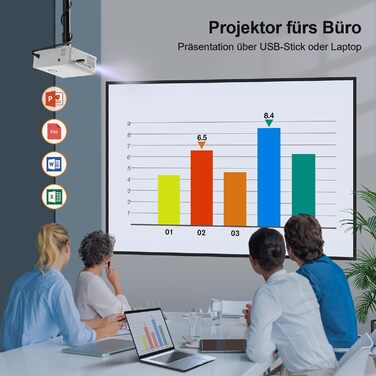 Смарт-проектор XuanPad White 4K підтримка, 1080P Native, 20000 Люмен, WiFi, Bluetooth, портативний міні-бемер з 360° підставкою (Ivory)
