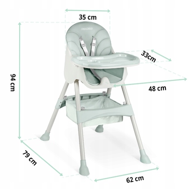 Стілець для годування RicoKids, 94 x 62 x 79 см