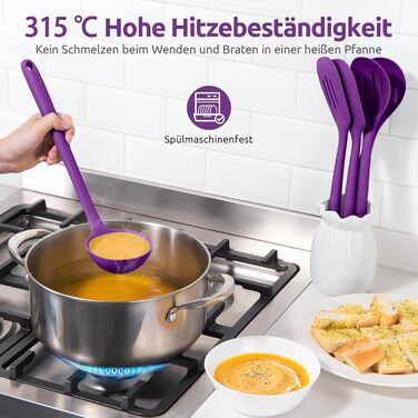 Набір кухонних аксесуарів U-Taste з силікону (5 шт.) - термостійкий, BPA-free, антипригарне покриття