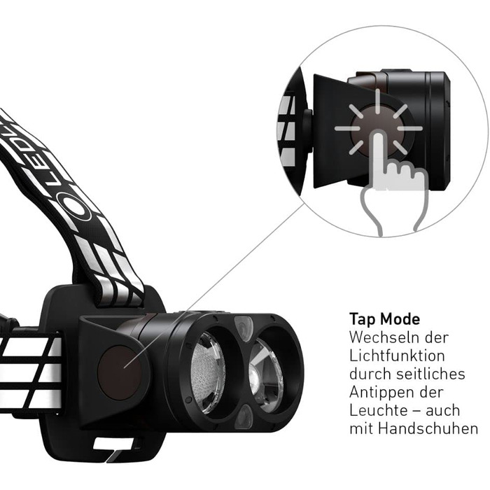 Ліхтар налобний Ledlenser H19R Signature, 4000 лм, LED, акумуляторний, водонепроникний IP67, з червоним світлом, Bluetooth, USB-магнітна зарядка, для шолома, для MTB, Outdoor, преміум-якість