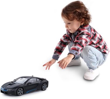 Радіокерований автомобіль Rastar BMW i8 1:14 сріблястий - Модель авто з дистанційним відкриттям дверей
