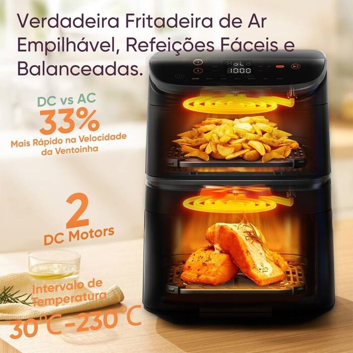 Фритюрниця повітряна COSORI Turbo Tower Chef Edition 10.8L, 2630W, чорна
