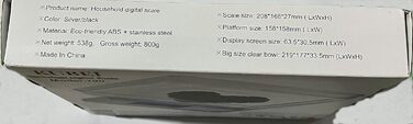 Цифрова кухонна вага KUBEI 5кг/0,1г, велика нержавіюча платформа, USB-заряджання, високоточна побутова вага, таймер вимкнення