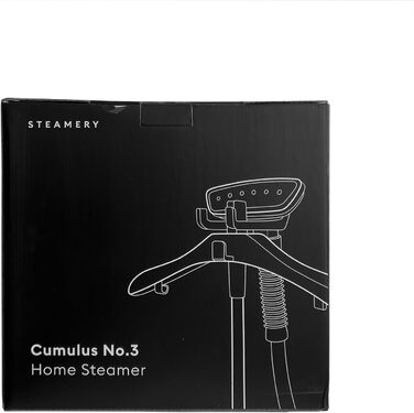 Вертикальний відпарювач Steamery Cumulus 1750W для дому, з вішалкою, захисною рукавичкою, 60 хвилин безперервного пару, видалення складок, чорний