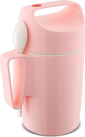 Термос для їжі ROTPUNKT 0,85 л з скляною вставкою, BPA Free, преміум-якість, колір фламінго