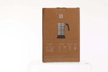 Електричний спінювач молока Nespresso Aeroccino 4, 120 мл кремової пінки, 240 мл гарячого молока, підходить для посудомийної машини, сріблястий