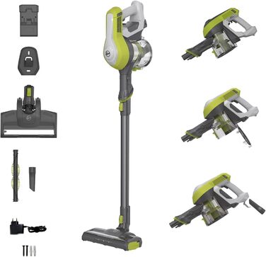 Пилосос акумуляторний Hoover без мішка, до 120 м², LED-підсвітка, XL контейнер, паркувальна функція, насадка-щілина та щітка, модель HF110H Home
