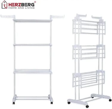 Herzberg багатофункціональна сушарка для одягу, 20 м, переносна, легка збірка, ABS, нержавіюча сталь, синя