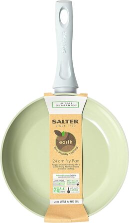 Сковорода Salter Earth 24 см, керамічна антипригарна, без PFOA/PFAS/PTFE, для індукції, легке очищення, бакелітова ручка