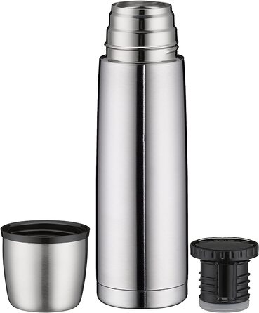 Термос alfi ISOTHERM PERFECT 500 мл з нержавіючої сталі з чашкою, герметичний, з гвинтовою кришкою, зберігає тепло, без відбитків, довговічний, можна мити в посудомийній машині, BPA-free