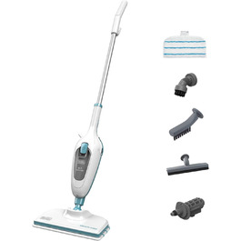 Парова швабра Black+Decker FSM13E5 1300Вт 5-в-1, знімна ручка, набір насадок, пароочисник для підлоги та килимів