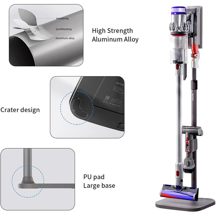 Підставка для зберігання пилососа WuYan, телескопічна, для Dyson V7 V8 SV10 V11 SV12 V15