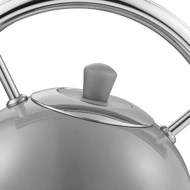 Електрочайник Swan Retro 1,8 л, 3000 Вт, вінтажний дизайн, Strix, бездротовий, BPA-free нержавійка, сірий