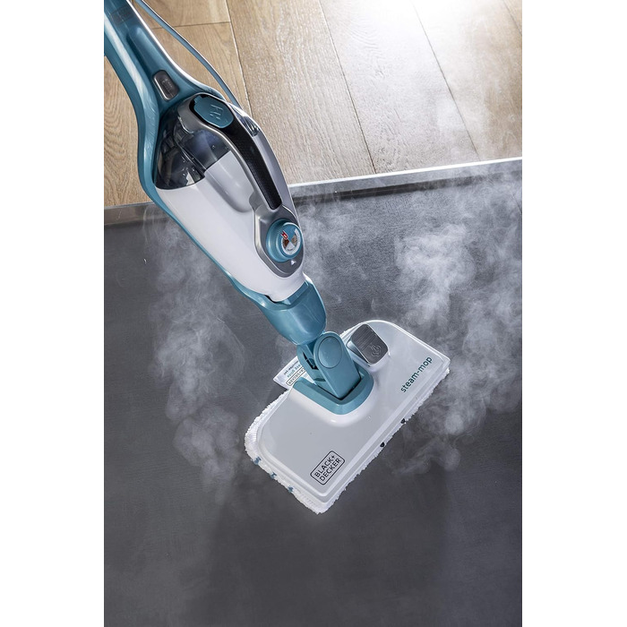 Парова швабра Black+Decker STEAMITT 13-в-1 з ручним пароочисником, рукавичкою, 12 насадками, 1300 Вт, резервуар 500 мл, нагрів 15 сек