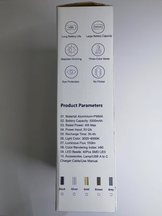 Бездротові LED настільні лампи Hapfish, 2 шт., 5000 мАг, алюмінієві, диммовані, 3 колірні температури, сенсорне керування, для дому та вулиці, нічник, для тераси, столу, бару, колір коричневий
