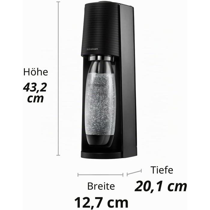 Сифон для газування води SodaStream Terra (чорний) з пляшкою CO2 та DWS