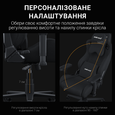 Крісло ігрове Anda Seat Kaiser Frontier Fabric Black Size XL