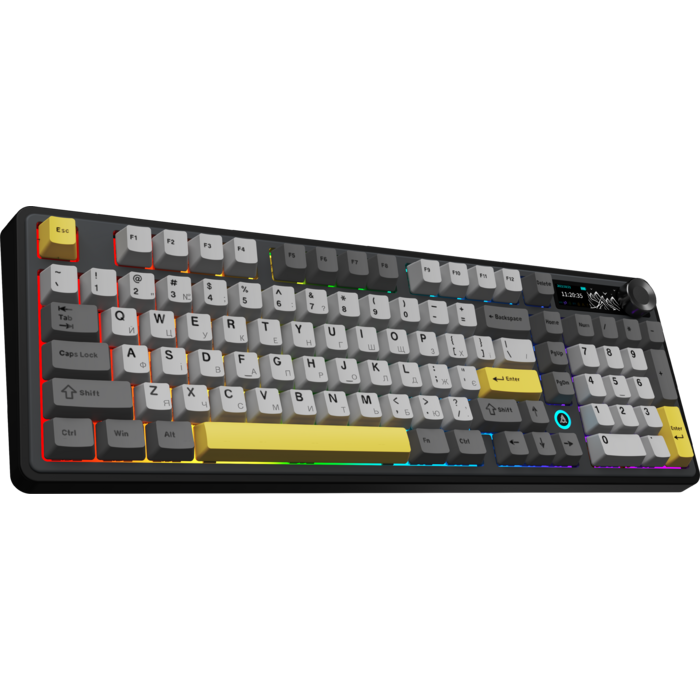 Бездротова механічна клавіатура Ajazz AK980 V2 Maillard Switch Black (AK980-V2-M-BGY)