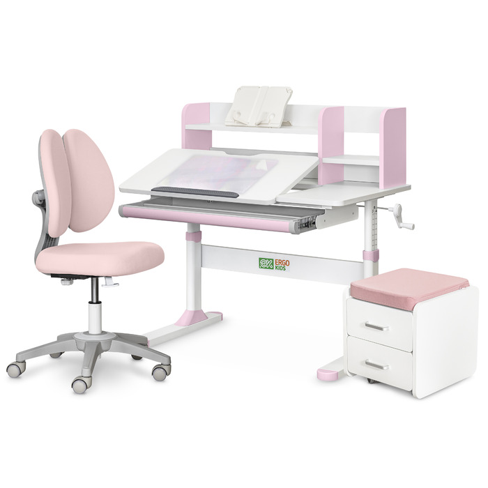Комплект (L) Evo-Kids TH-330 Pink (парта + крісло + тумба) (арт. TH-330 + Y-412 Lite + BD C3_PINK)