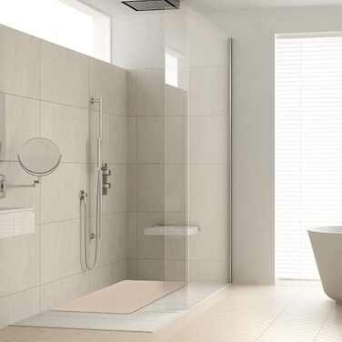 Протиковзкий килимок для душу LY4U 60x60 см, м'який лофа, антигрибковий, коричневий, PVC для ванної та душової кабіни