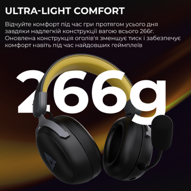 Бездротова ігрова гарнітура Ajazz AHM08 MAX Black Gray Yellow (AHM08-MAX-BGY)