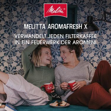 Кавоварка Melitta AromaFresh X з млинком, фільтр-кавоварка з скляним глечиком і захистом від капання, до 10 чашок, чорна/срібляста