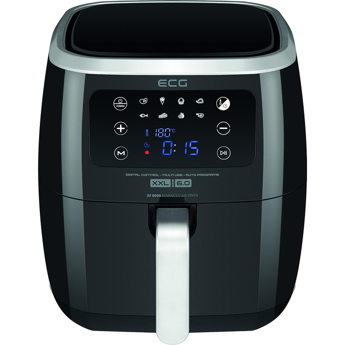 Фритюрниця з гарячим повітрям ECG AF 6000, чорна, 6 л, електрична