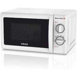 Мікрохвильова піч Haeger Sous-chef 20, 20 л, біла, 700 Вт
