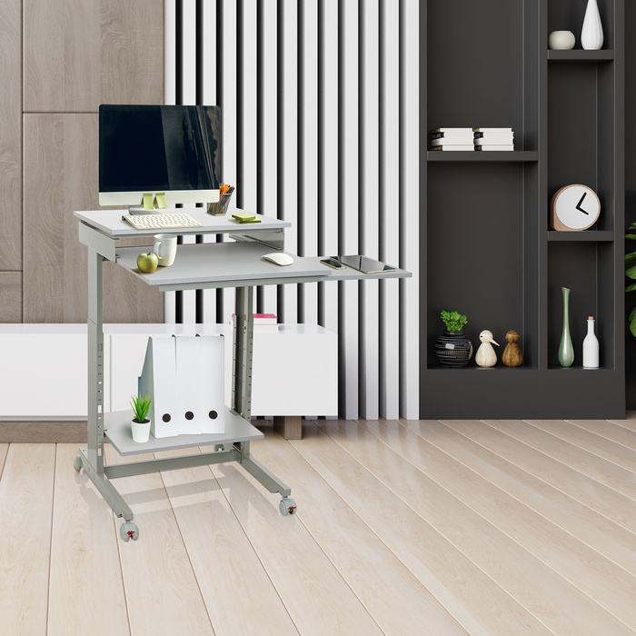 Комп'ютерний стіл / Робоча станція WORKSTATION, сірий, hjh OFFICE