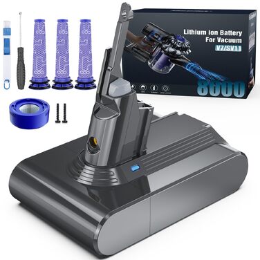 Акумулятор Morpilot V7 8000mAh для пилососа Dyson V7 SV11 Animal, Motorhead, Pro, Trigger, Fluffy + 3 фільтри
