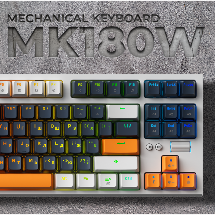 Дротова механічна клавіатура GamePro MK180W (Red) з Hot-Swap RGB White