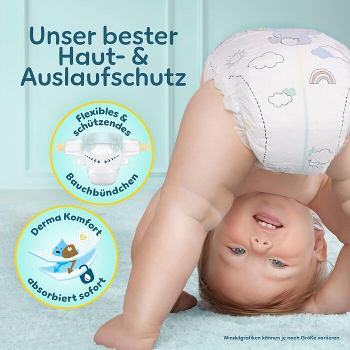 Підгузки Pampers Premium Protection розмір 3 (6-10 кг), упаковка 204 шт, преміум-захист від протікань та догляд за шкірою
