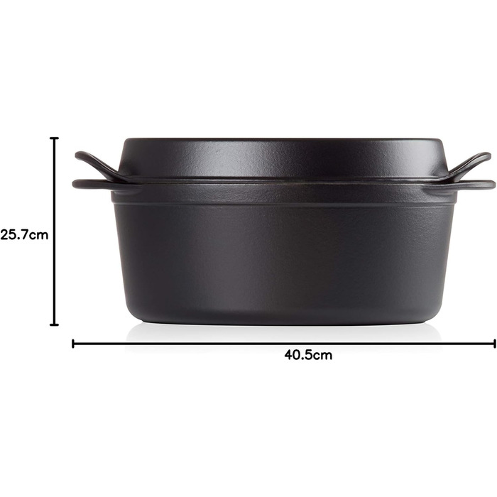 Чавунна гусятниця Le Creuset Doufeu, овальна, 32 см, для всіх плит і індукції, чорна