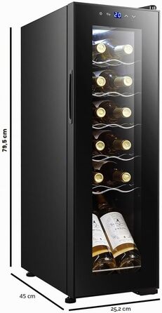Холодильник для напоїв Cecotec Bolero GrandSommelier 2050 Black - 24 пляшки, компресорний, 5-18°C, низький рівень шуму