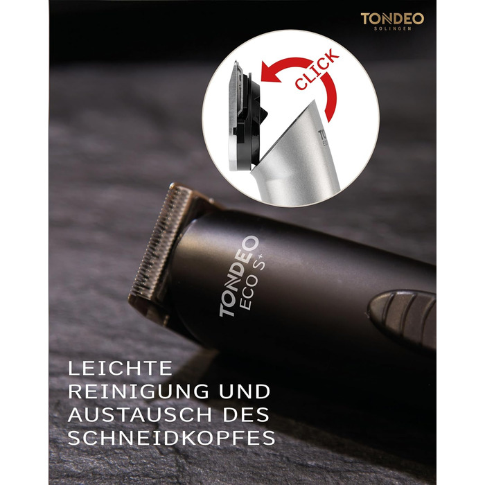 Професійна машинка для стрижки волосся TONDEO ECO S PLUS SILVER з підставкою для зарядки та насадками для 4 довжин