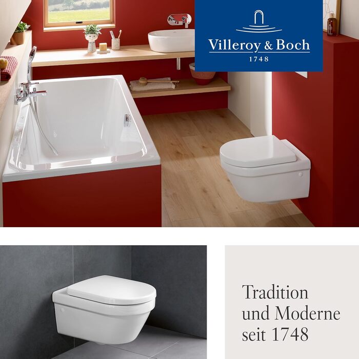 Сидіння для унітаза Villeroy & Boch Architectura D-подібне, біле глянцеве, з мікроліфтом (SoftClose), знімне, термостійкий дуропласт, оригінальна запчастина 98M9C101