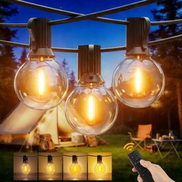 Гірлянда вулична LED Yuusei 60м з димером, IP45, 82 лампи G40 для саду, тераси, вечірки