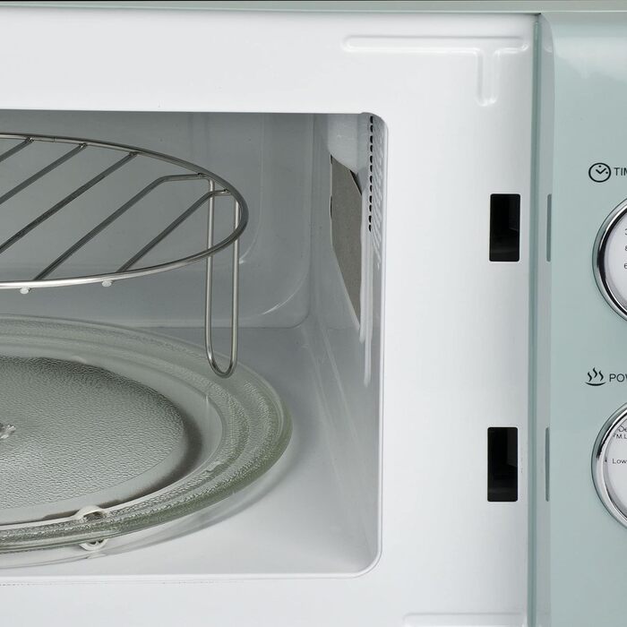 Мікрохвильова піч Girmi FM2100 комбінована, 1150 Вт, 20 л, сталева, бірюзова