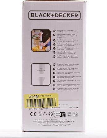 Занурювальний блендер Black+Decker, 600 Вт, 3 насадки